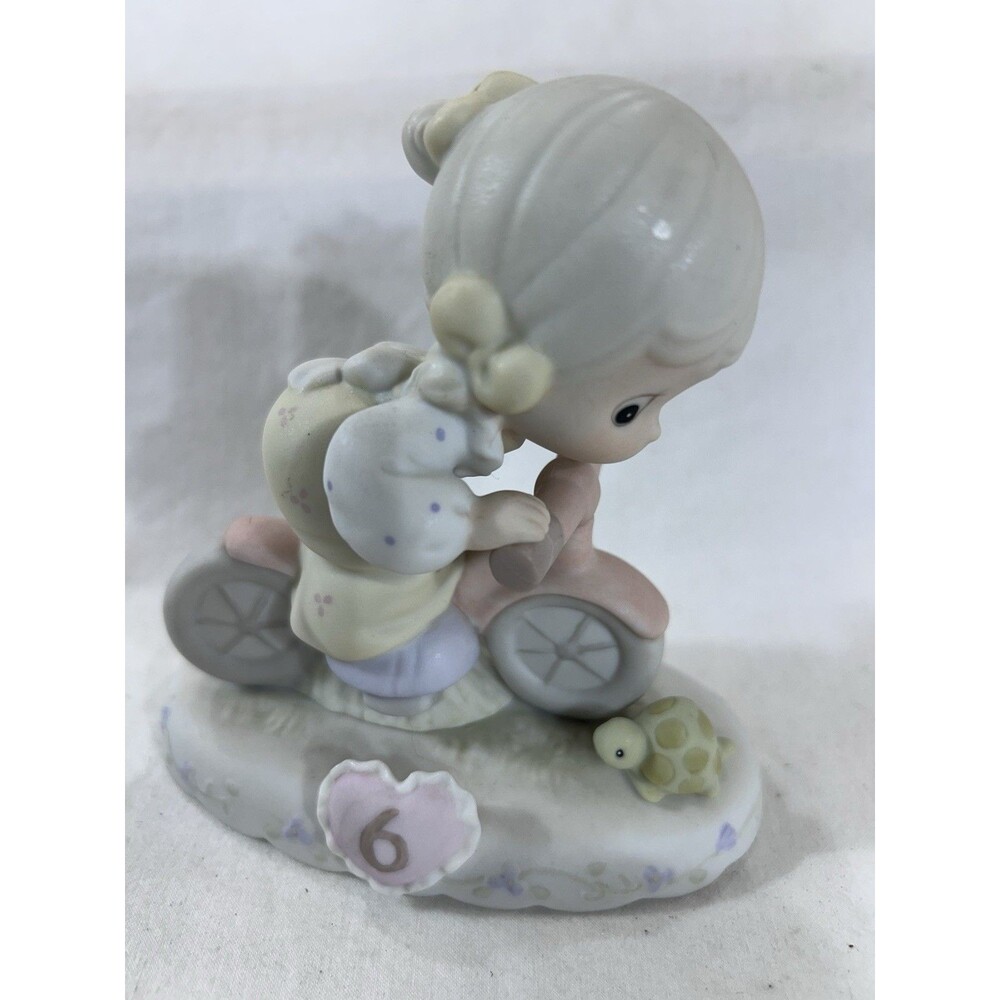 1994 Precious Moments Growing In Grace Girl With Bicycle Age 6 Figurine